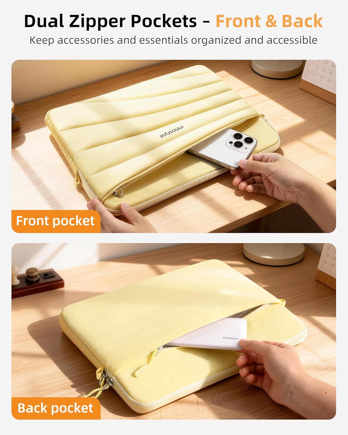 Puffy Laptop Sleeve Bag with Detachable Strap, Protective Case for MacBook Air Pro