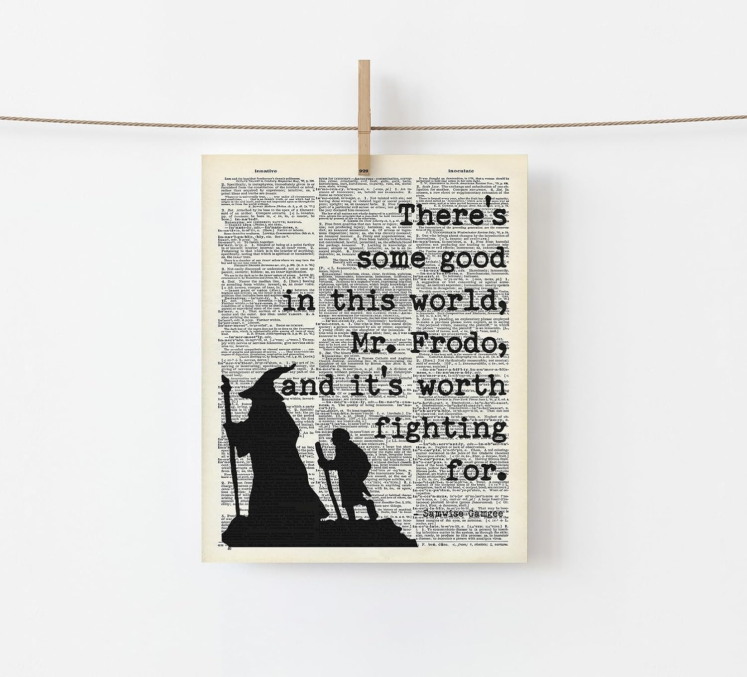 Buffay Tolkien Wall Art, Tolkien Quotes Wall Decor, Back To School Classroom Office Home Wall Decor, lotr Dictionary Art, Motivational Posters, Set of 4 UNFRAMED Print 8"x10"