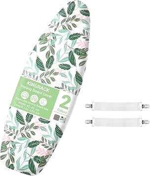 KINGRACK Ironing Board Cover,7mm Padding,100% Cotton,Fits 134 45cm,Green | Extra thick 7mm padding with 100% cotton fabric, heat resistant & easy-fit, suits ironing boards up to 134 x 45cm