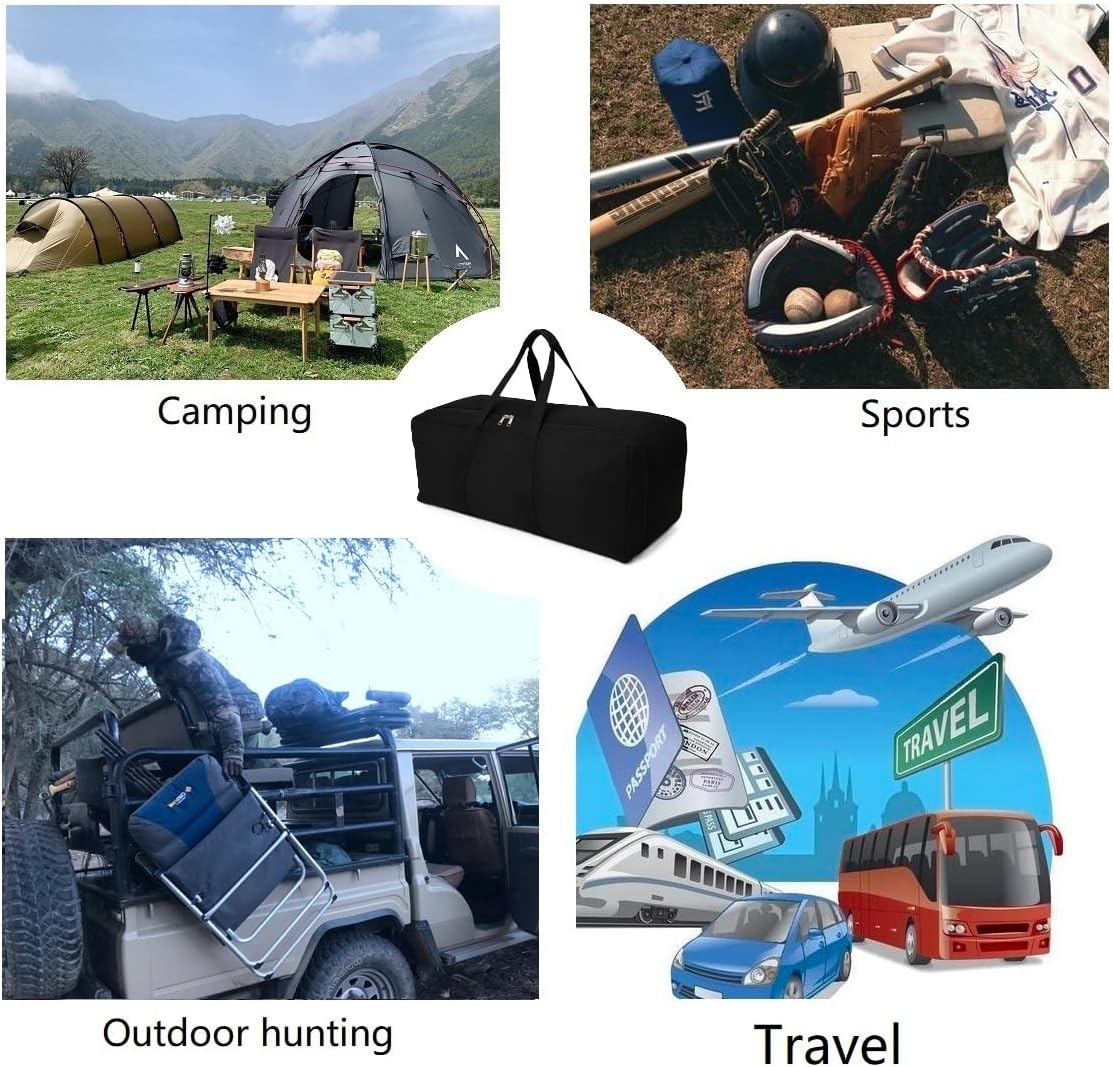 Extra Large Canvas Travel Duffle Bag Heavy Duty, Sports Military Camping Tent Storage - Image 5