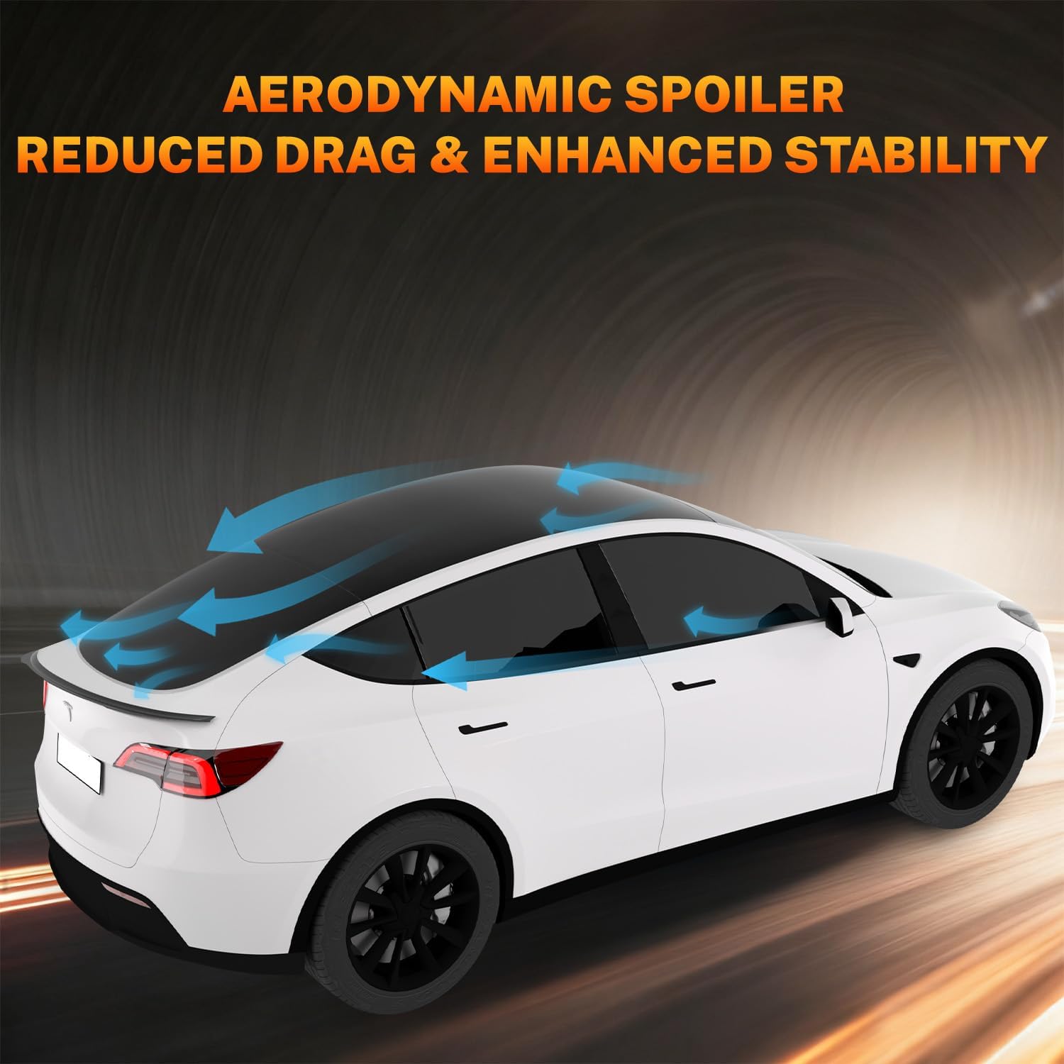 ABS Spoiler for Tesla Model Y,Performance Rear Trunk Lip Tail Lid for Tesla 2020-2026, Model Y Accessories (Matte Carbon Fiber) MODELY-TWS