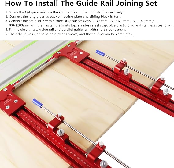 Parallel Rail Guide System, Aluminium Alloy Circular Saw Set Bracket Auxiliary Tools T-Slot T-Track Miter Track Jig Fixture Router