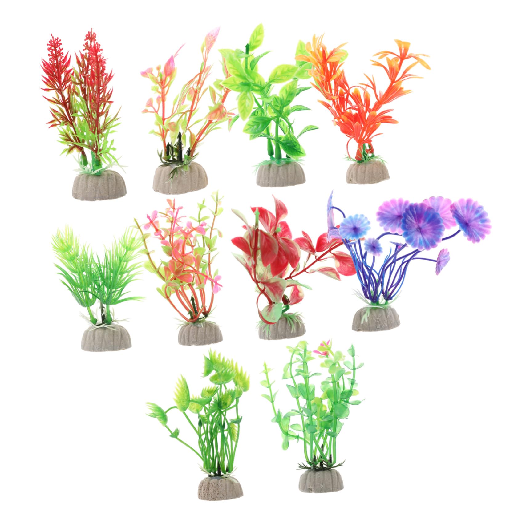 PRETYZOOM 5 Series Decoraciones De Peceras Acuario Interior Decoración Tanque Plantas Accesorios para Peceras Decoraciones Planta De Pecera El Plastico 10 Piezas X 5