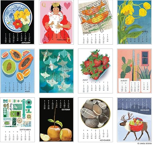 Linnea Design 2023 Poster Calendar And Frame Set 11 X 14" Artwork By Johanna Riley #TOP2