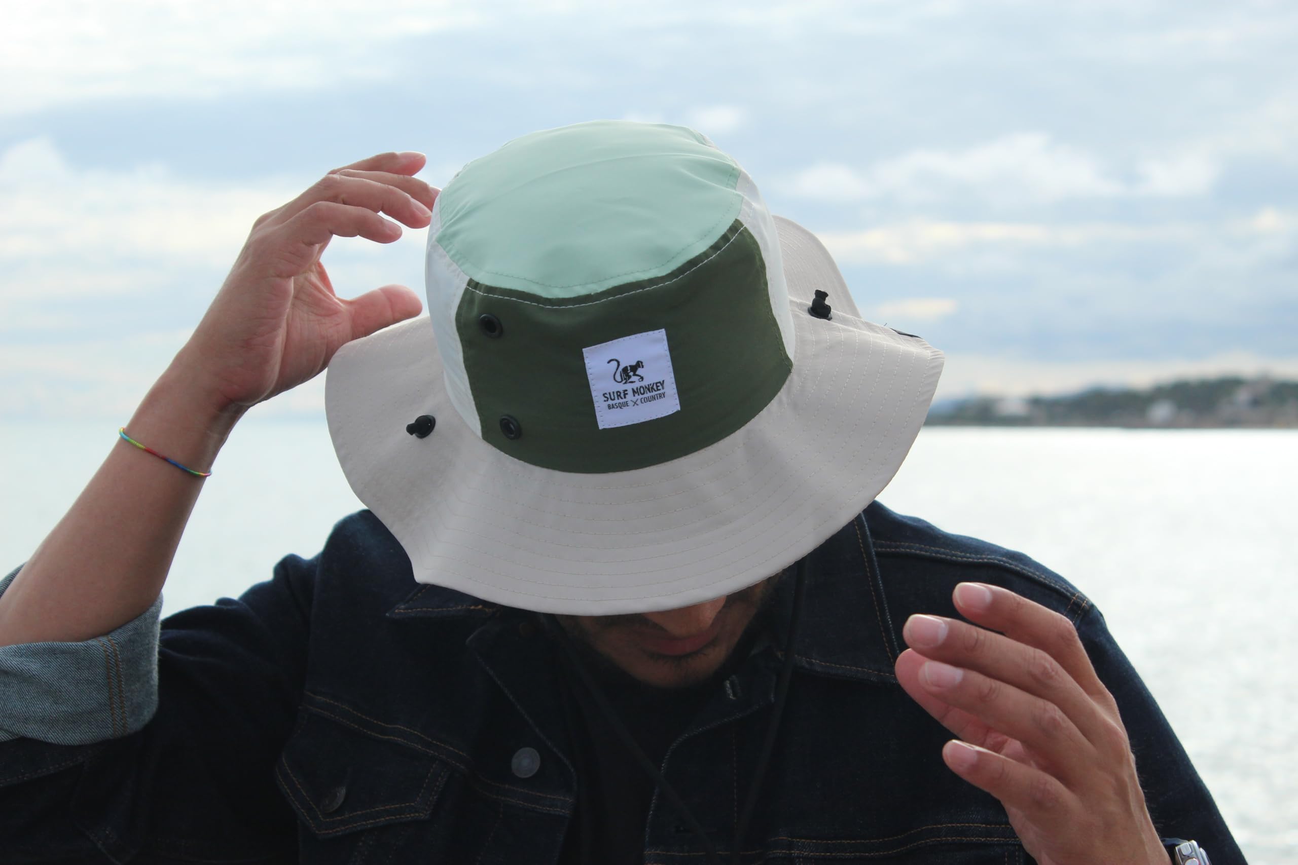 Surf Monkey Boonie Hat Impermeable con Cuerda Hombre/Mujer - Talla única - Poliester Reciclado