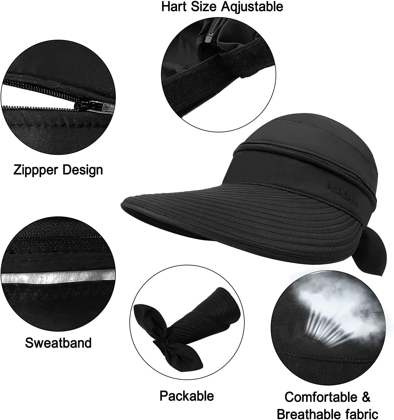 Wide Large Brim Sun Hat Summer UV Protection Thin Hat 2 in 1 Beach Sun Hat - Image 4