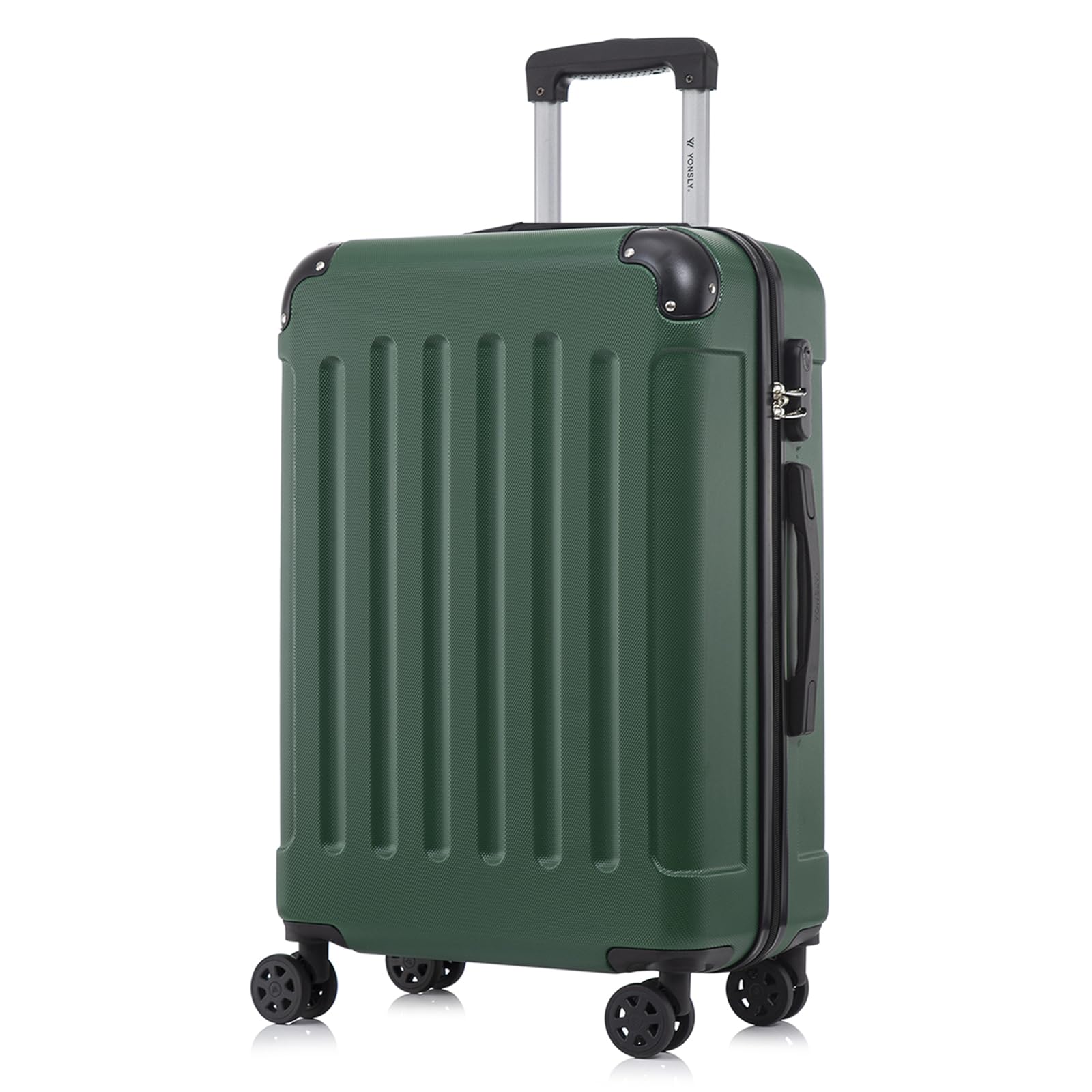 yonsly Koffer Suitcase, Trolley Reisekoffer, Rollkoffer Handgepäck mit 4 Rollen 360°, ABS Hartschalen, Sicherheitsschloss, Weicher Gummigriff, 210D-Futter