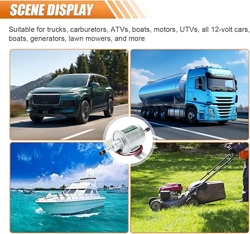 Miniatura 6 de Bomba de combustible eléctrica para automóvil, bomba diésel de gas de baja presión en línea de transferencia de 12 V, 3-6 psi, reemplazo de gasolina