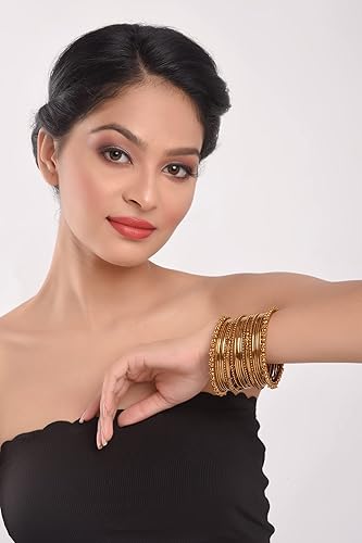 Miniatura 5 de Efulgenz Indian Oxidized Bangle Bracelet Set for Women Antique Bangle Set Plain Metal Bangles Boho Bracelet Set Fashion Statement Jewelry for Women