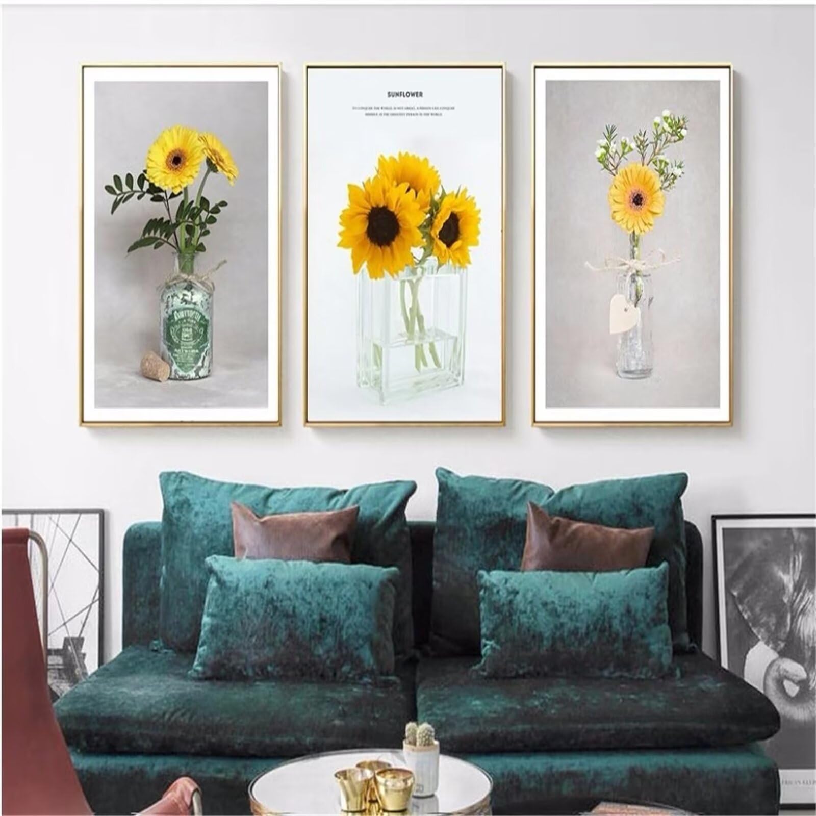 Broderie Diamant Kit Complet 50x90cm avec motif de fleur tournesol pour décoration murale