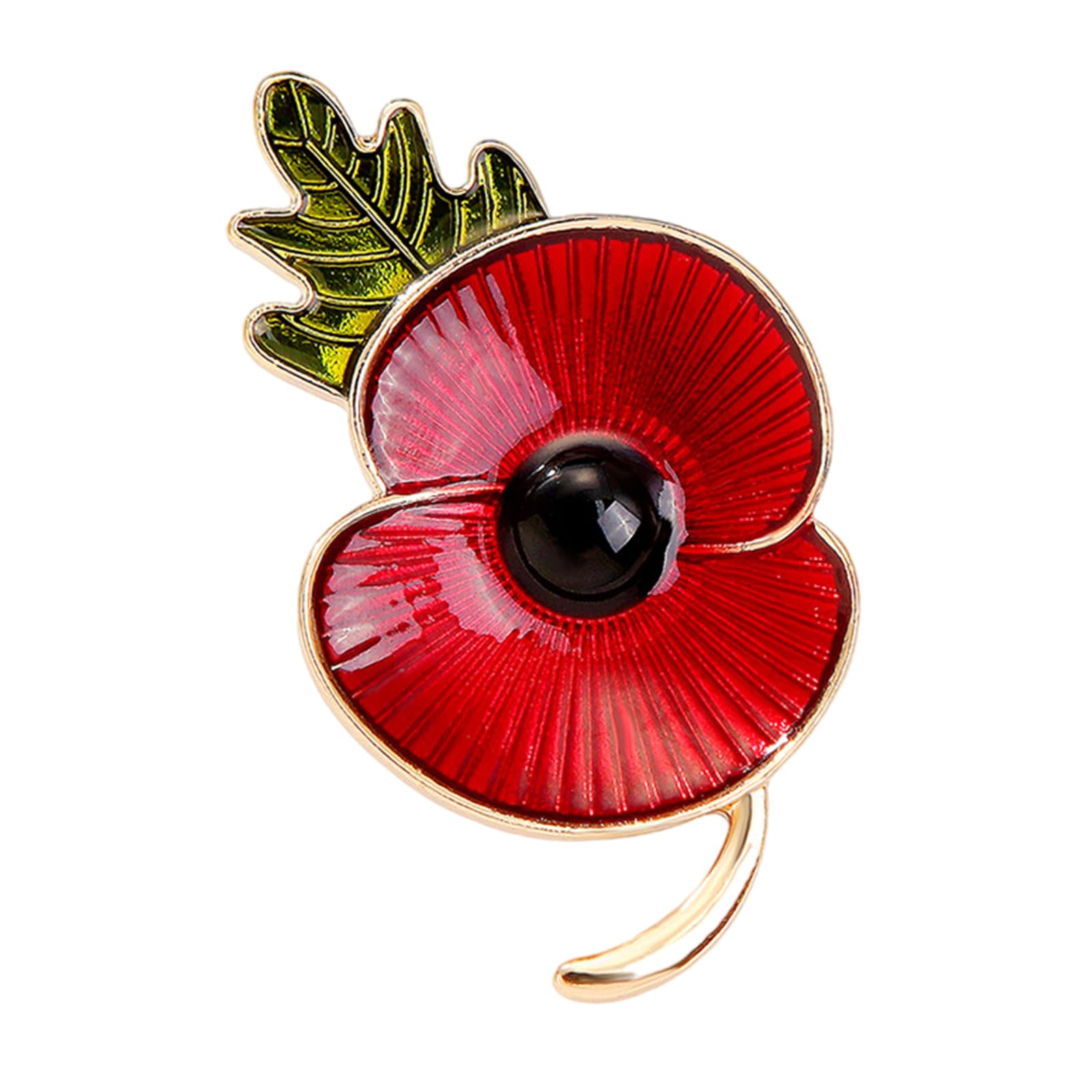 LUOFENG Flower Shape Brooch Durability Alloys Brooch Enamel Poppies Pin Fashionable for Artistic and Stylish Individuals