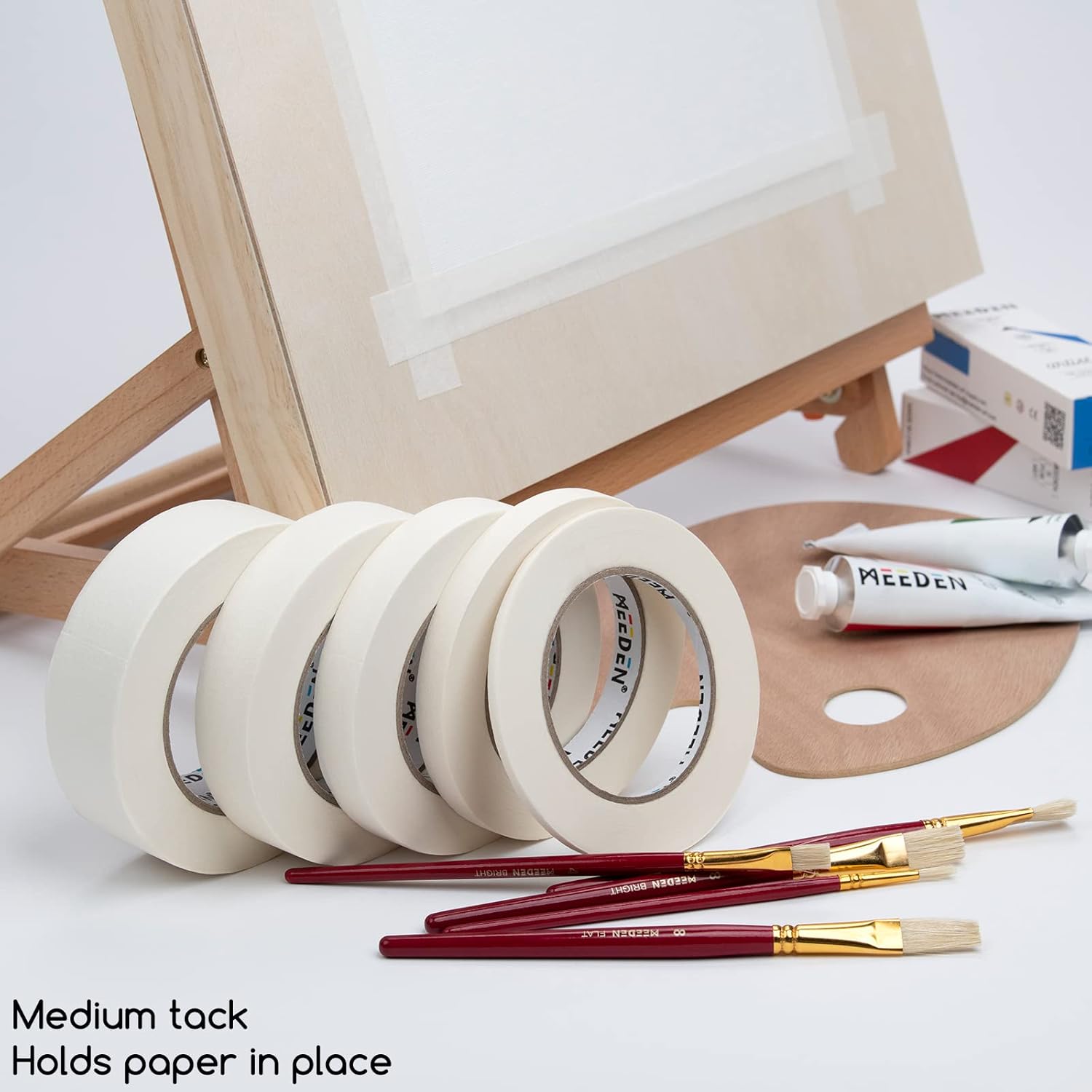 MEEDEN 10 Packs White Artist Tape, 1.0" with Total 1804.5FT (550m) Masking Art Tape for Artist Painting Drafting Canvas Framing, Acid-Free Painters Tape, General Purpose for Craft, Office, School