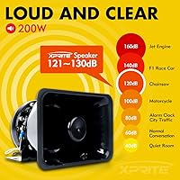 Vista 2 de Xprite Altavoz Compacto de Sirena de Alto Rendimiento de 200 Vatios (Compatible con Cualquier Sirena de 100-200 Vatios)