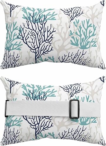 Miniatura 9 de Elegante almohada para silla de playa con diseño floral de tulipán para tumbona, diseño de flores blancas francesas campestres, fundas de almohada