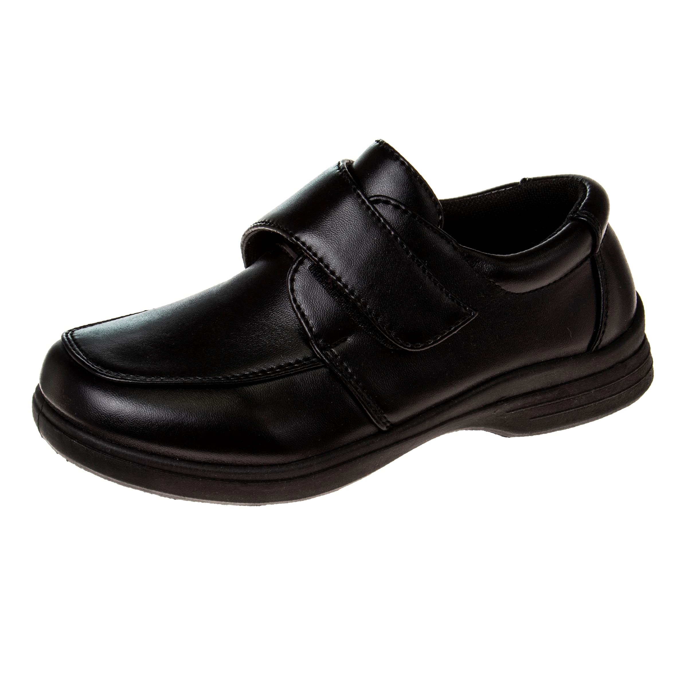 French ToastBoys Shoes - Kids Oxford School Uniform Loafer Church Dress Shoes Slip-On Faux-Leather (Toddler-Big Kid) (Black)