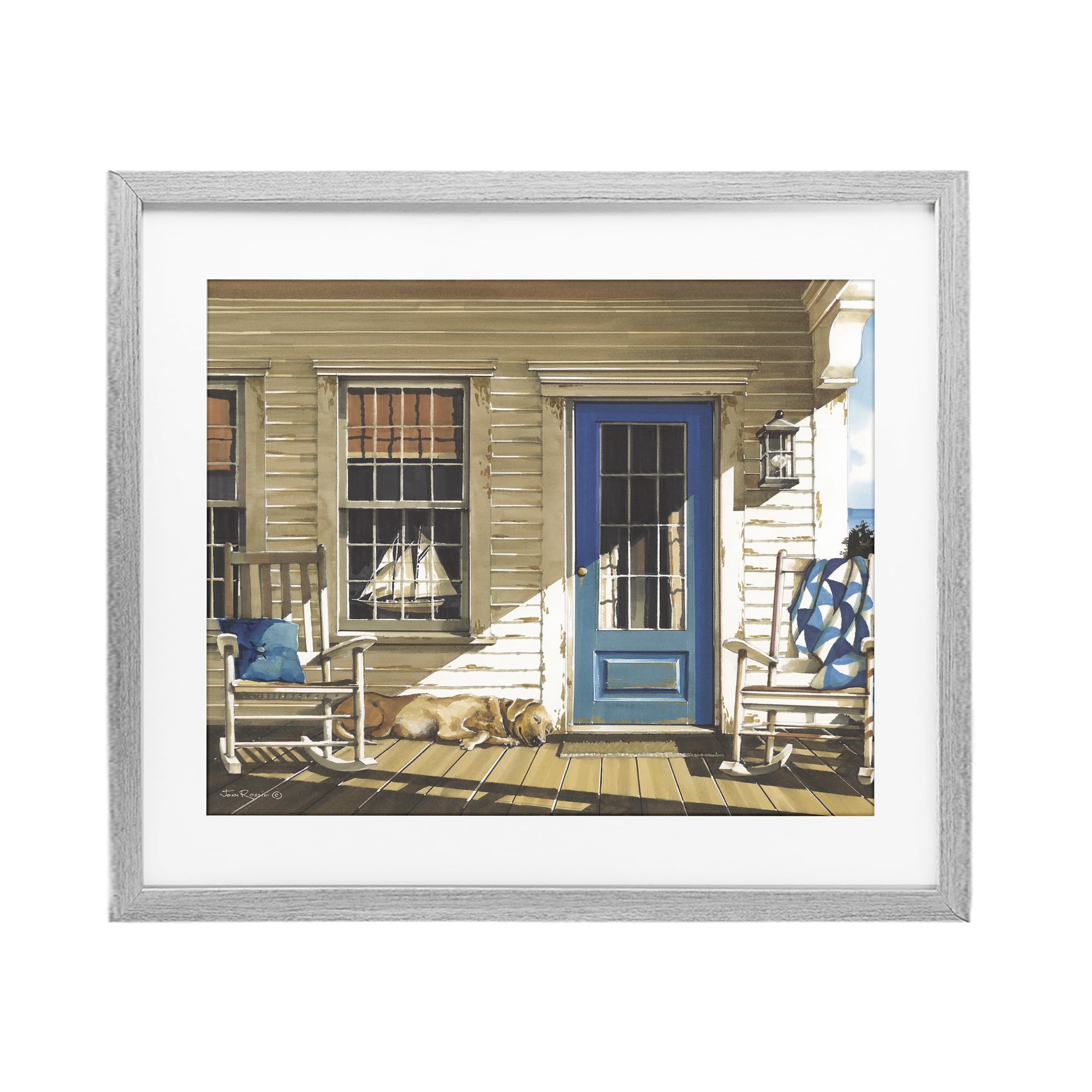 Cadre photo sous verre gris Stupell cadre mural salon 53x43 cm