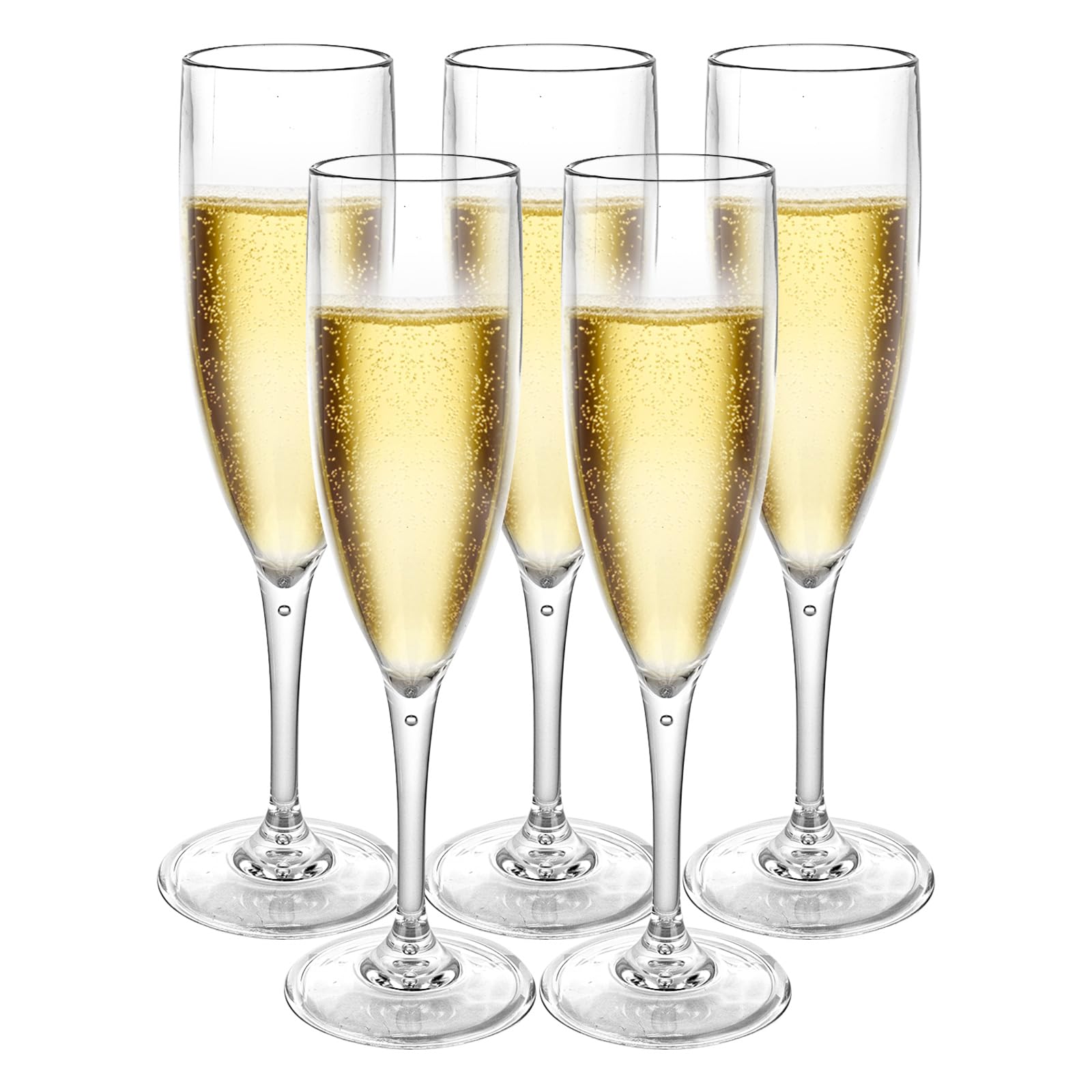 Copas de champán irrompibles AKOLAFE de plástico reutilizable de 180 ml