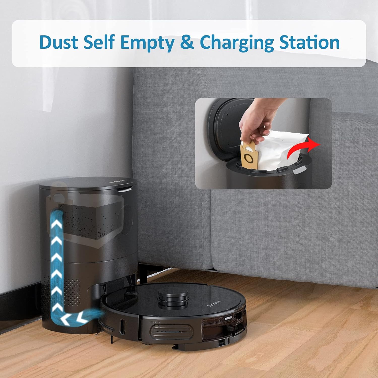 Arnagar S8 Pro Robot Vacuum and Mop Cleaner with Self-Emptying Dustbin, Editable Map, Clean Schedule, 220 Mins Runtime, Compatible with Alexa, Max 2700Pa Strong Suction for Pet Hair : Industrial & Scientific