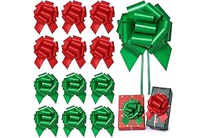 12 pcs Large Dark Green Christmas Bows for Gift Wrapping