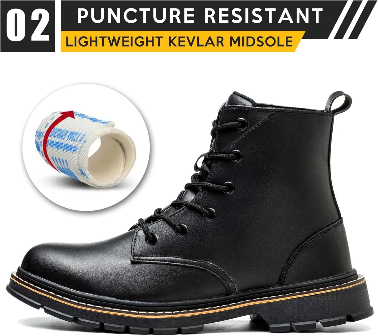 Steel Toe Boots for Women Men, Waterproof Lightweight Safety Work Boots Durability Composite toe Construction Shoes with 6" - Image 5