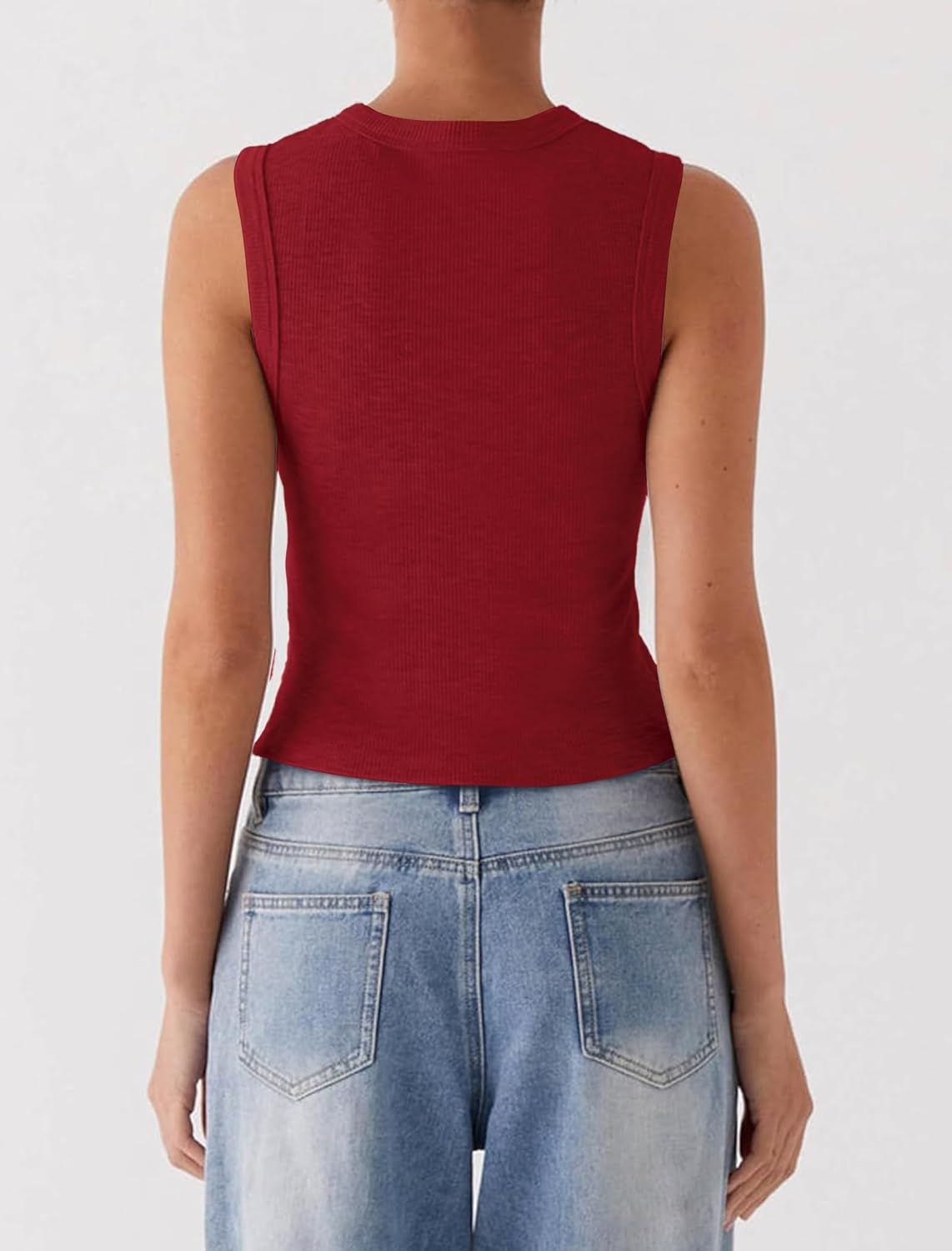 Womens Going Out Tops Summer Spring Ribbed Tank Sexy Crop Cute Y2K Button Down T Shirts Fashion Clothes 2026 - Image 4