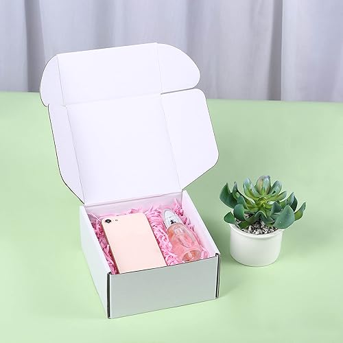 Miniatura 3 de Juego de 25 cajas de envío pequeñas de 6 x 6 x 3  Cajas de cartón pequeñas blancas para embalaje de pequeñas empresas, cajas pequeñas para envío,