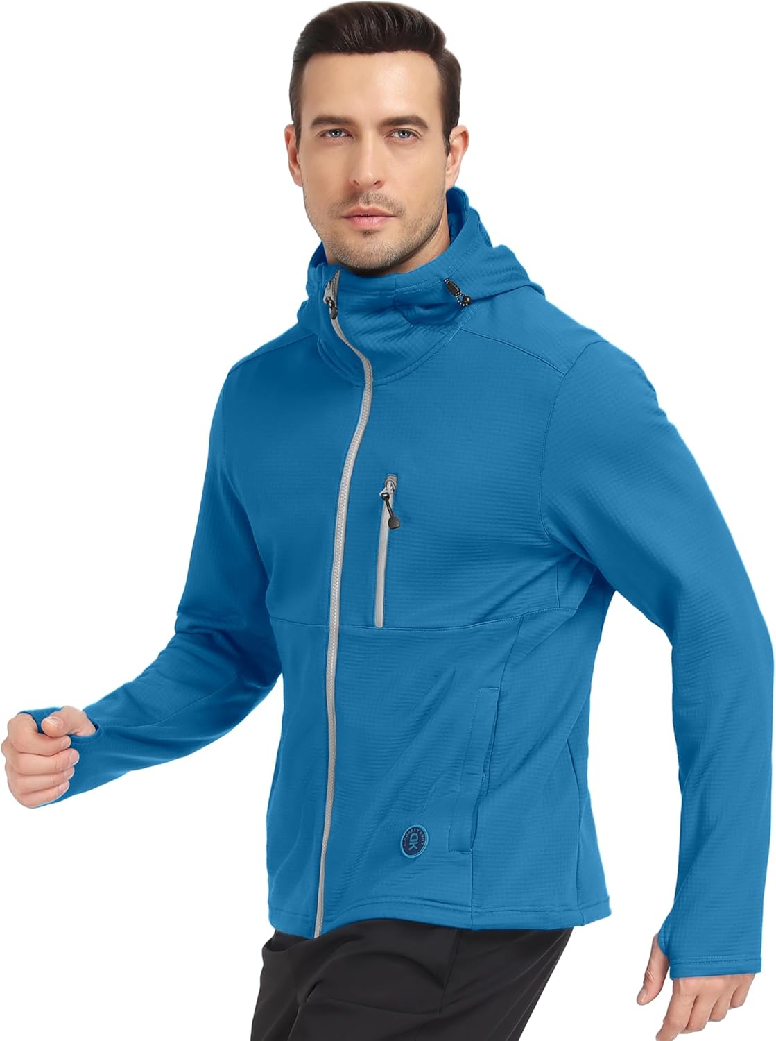 Little Donkey Andy Men's Winter Lightweight Warm Fleece Running Jacket Breathable Hooded Thermal Jacket with Thumb Holes - Image 7