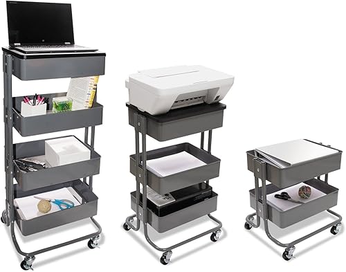 Miniatura 5 de Vertiflex VF51025 Carrito de almacenamiento multiusoestación de trabajo de pie, 13.9 pulgadas de ancho x 11.75 pulgadas de profundidad x 18.5-39.5