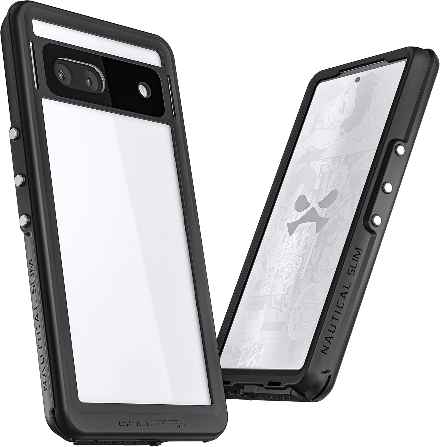 Ghostek NAUTICAL slim Google Pixel 7a Case Waterproof with Screen Protector Built-In Heavy Duty Shockproof Protection Full Body Underwater Phone Covers Designed for 2023 Google Pixel 7a (6.1") (Clear)