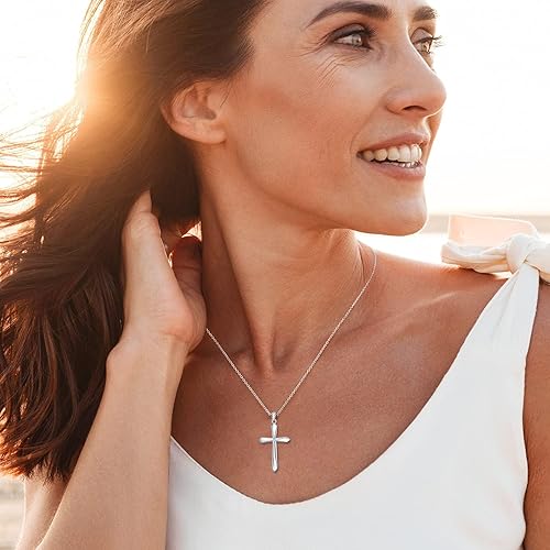Miniatura 5 de Rnivida 925 Sterling Silver Cross Pendant Necklace, Simple Cross Jewelry Gift for Women Teen Girls