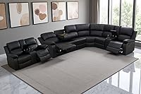 Vista 20 de A Ainehome Juego de Sofá Seccional Reclinable con Almacenamiento, Juegos de Sofá de Pana Reclinables Seccionales Manuales para Sala de Estar con 3