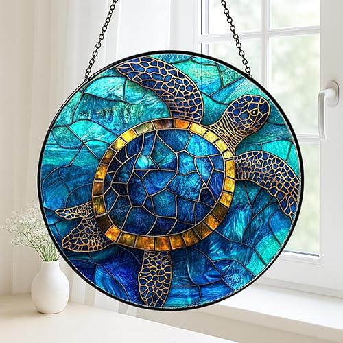 Miniatura 2 de Sea Turtle Sun Catcher Glass Window Ornament Nature Accent