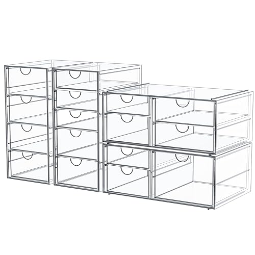 caktraie Makeup Organizer Storage With 16 Drawers, 4 Pcs Desktop