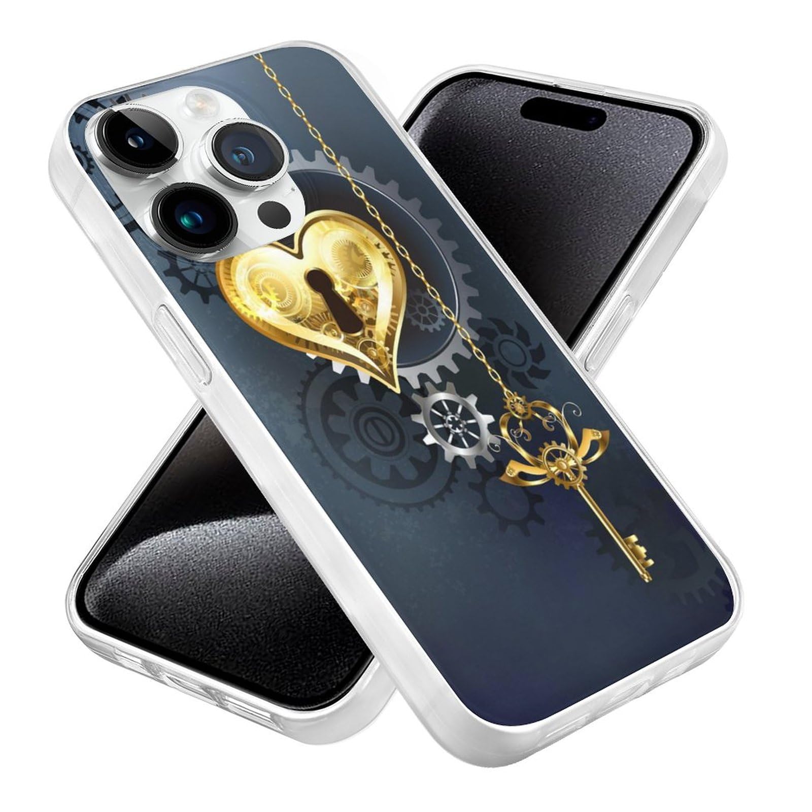 Amazon.co.jp: 鍵付き機械の心臓 スマホケース柔軟クリア ケース 保護