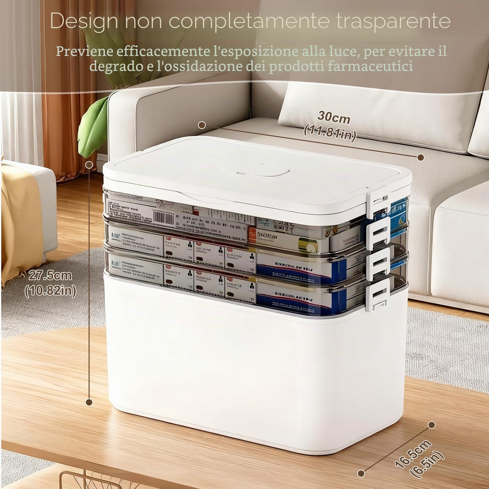 Scatola per Medicinali, 4 Strati Porta Medicinali da Casa Multifunzione Cassetta Medicinali Organizer per Pronto Soccorso, per la Casa, All'Aperto