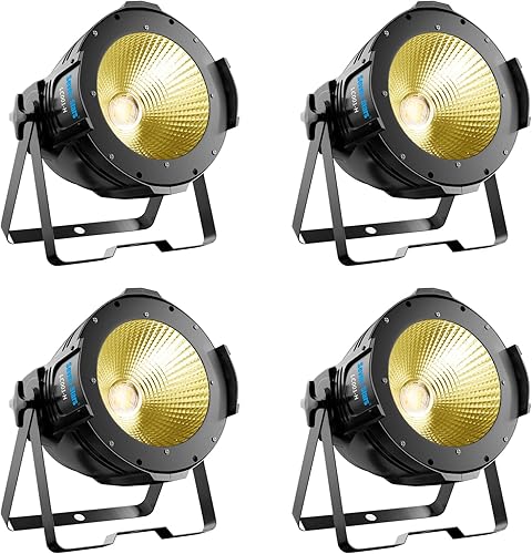 SevenStars - Luz de escenario de 100 W, blanco cálido y blanco frío, luz COB par LED foco de escenario, DMX DJ luces par de lavado luz