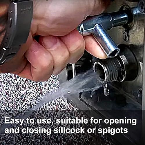 Miniatura 7 de Nikou Llave de 4 vías, llave de agua cruzada multifuncional de aleación de zinc para fontaneros, electricistas, puerta de tren, caja de armario