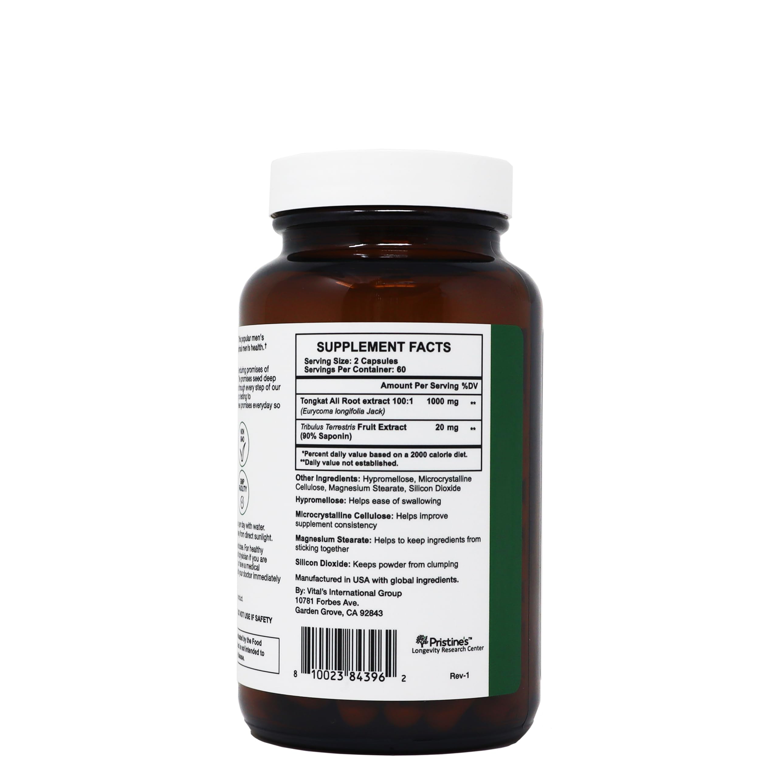 PRISTINE'S Tongkat Ali Supplement 1000mg with Tribulus Capsules for Men — Amazon image 9
