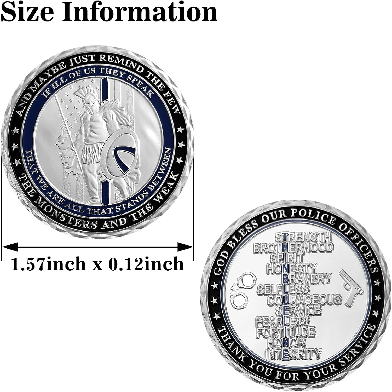 US Thin Blue Line Police Officers Spartan Warriors Challenge Coin Law Enforcement Souvenir Decoration Gift