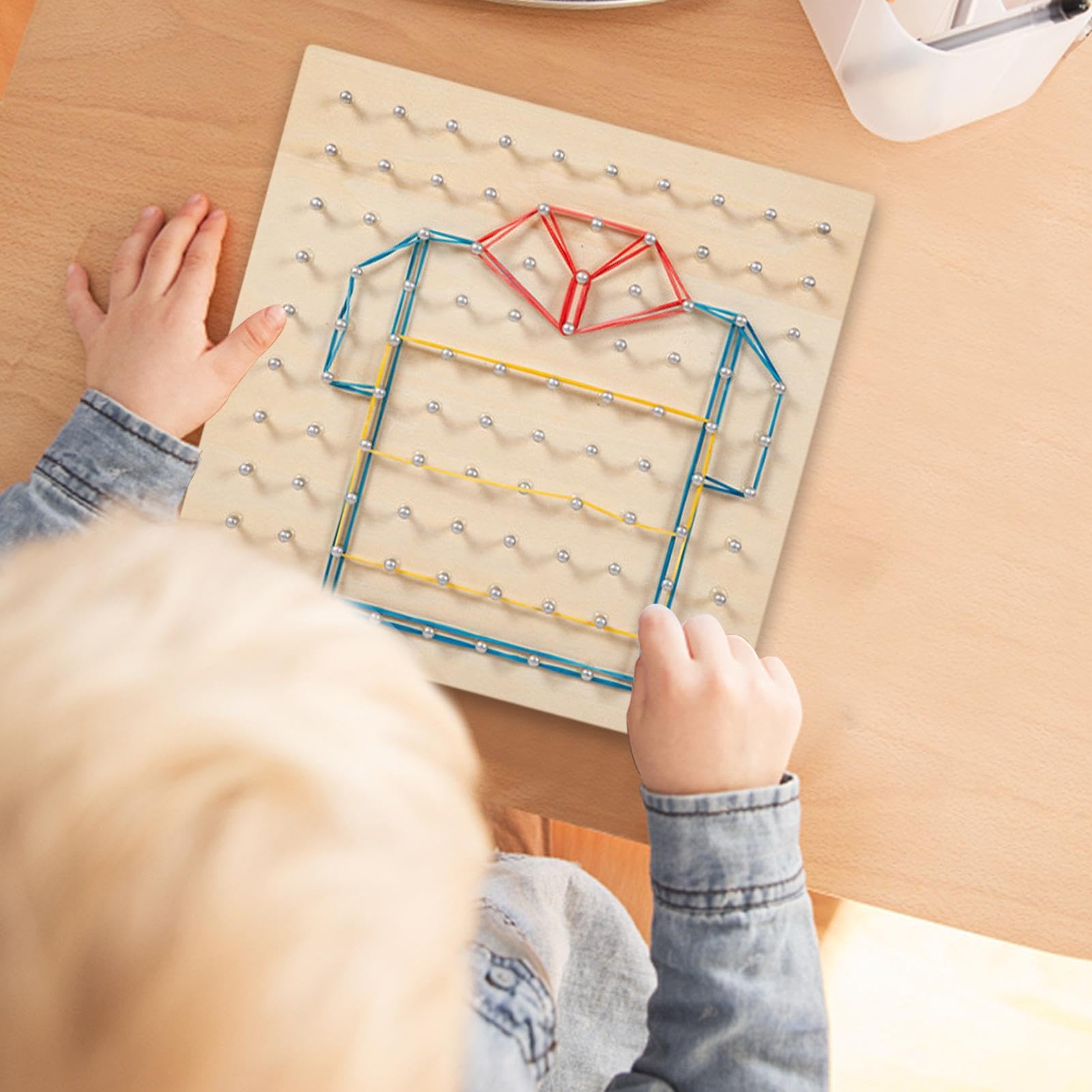 Planche à Clous Et élastique Reproduction De Modèles Jeu Montessori