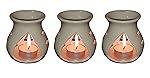 Pure Source India Ceramic Oil Burner Aroma Diffuser (Off White) -Set of 3
