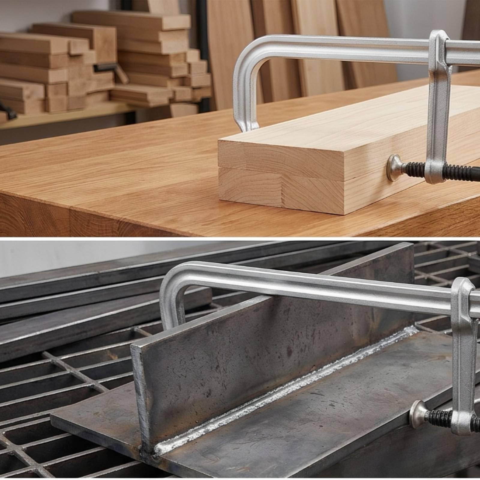 perfk Strettoio a L Facile da Usare | Struttura in Metallo Resistente, Utensile, per Officina, 250x120