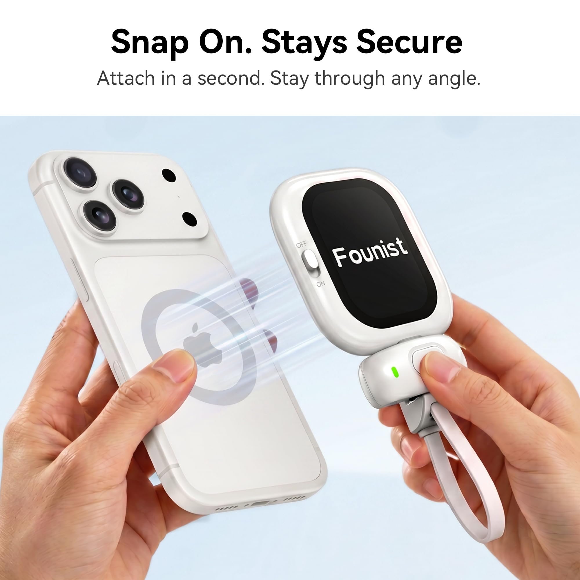 Founist Vlogmate Mini Vlog Selfie Monitor Bildschirm | Telefon Halter Clip Mount für Selfie,Vlog & Live, kompatibel mit iPhone Rückkamera, verzögerungsfrei, unterbrechungsfrei