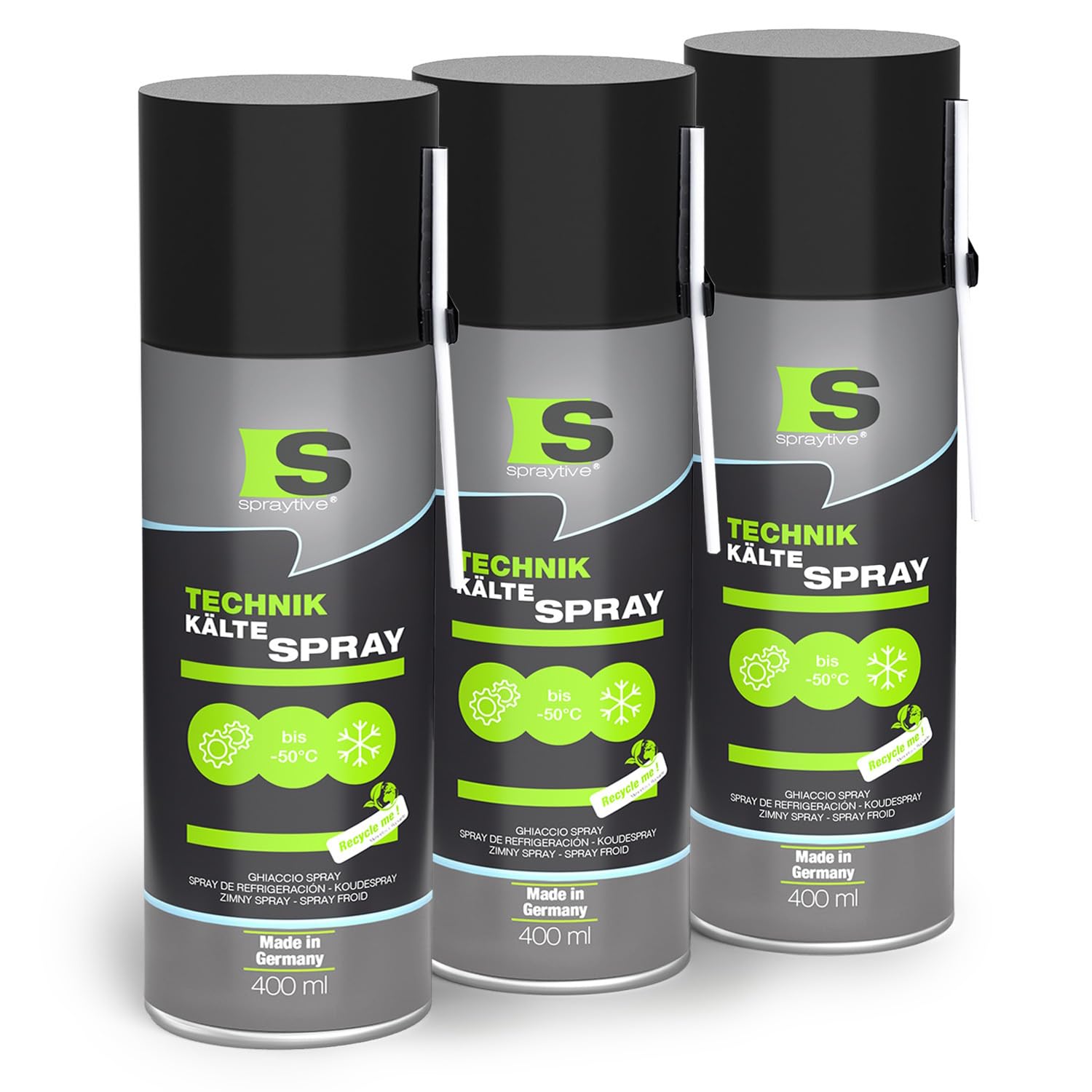 3 aerosoles de 400 ml en frío para taller: espray de hielo hasta -50 °C para solución de problemas, prueba de sensores, ayuda de montaje en ajustes, prueba de termostato