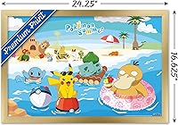 Vista 18 de Trends International Pokémon - Summer Wall Poster, 34L x 22.4W, Gold Framed Version