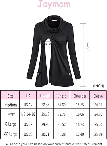 Miniatura 7 de Joymom Sudadera de maternidad con cuello vuelto cálido para lactancia materna