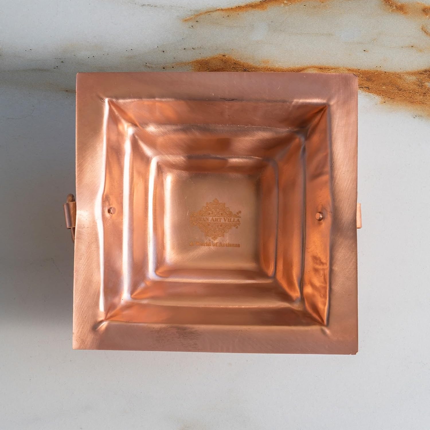 Indian Art Villa Copper Yagya Hawan Kund, Poojan Purpose, Indian Cultural Religious Item (17 Inch)