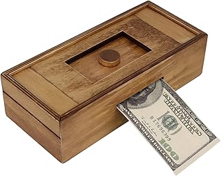Wooden Cash Gift Card Puzzle Box with Secret Compartments, Surprise Holder Money Puzzle Gift Boxes Challenging Puzzle Brain Teasers for Adults