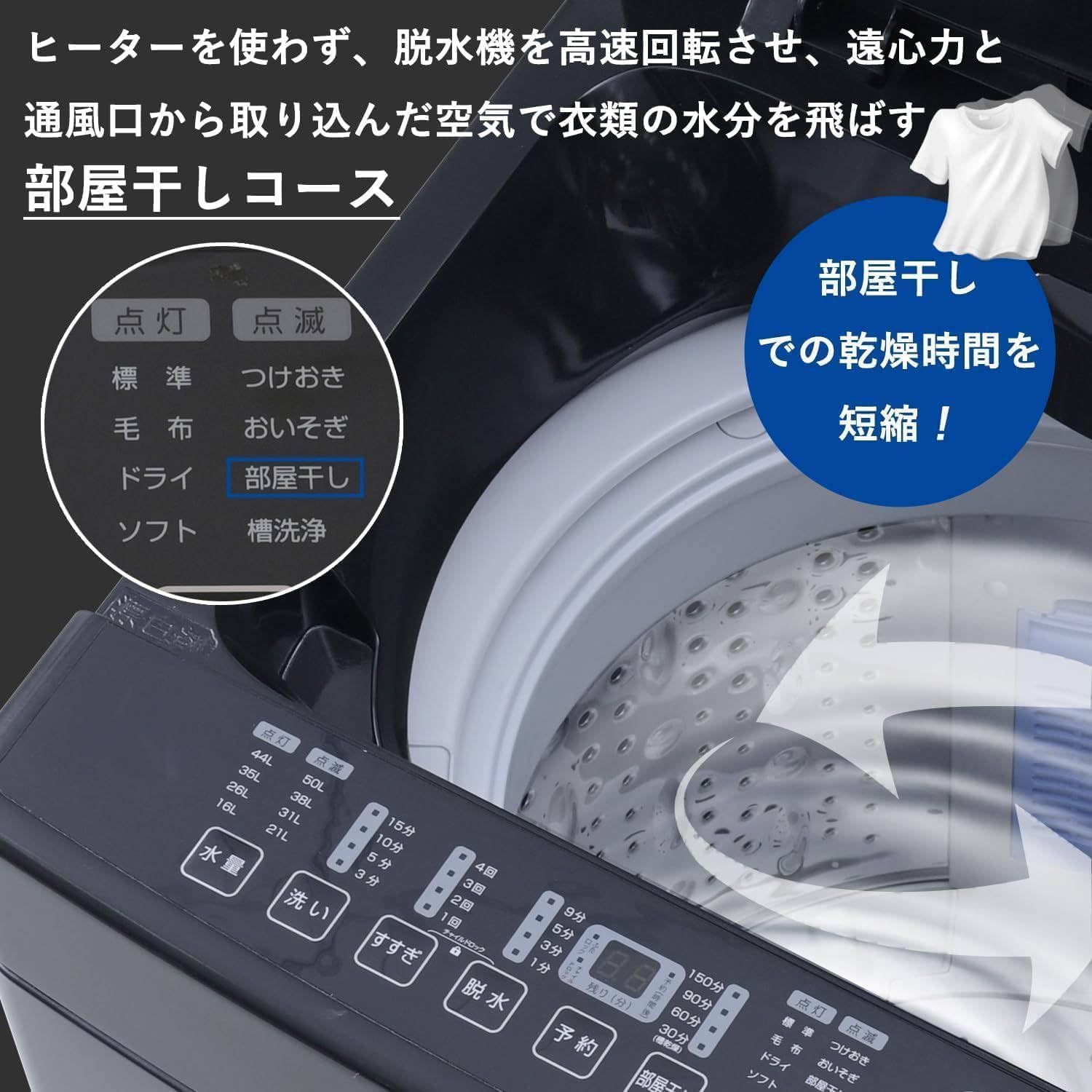 Amazon | 全自動洗濯機 6kg ブラック 一人暮らし ノンインバーター お