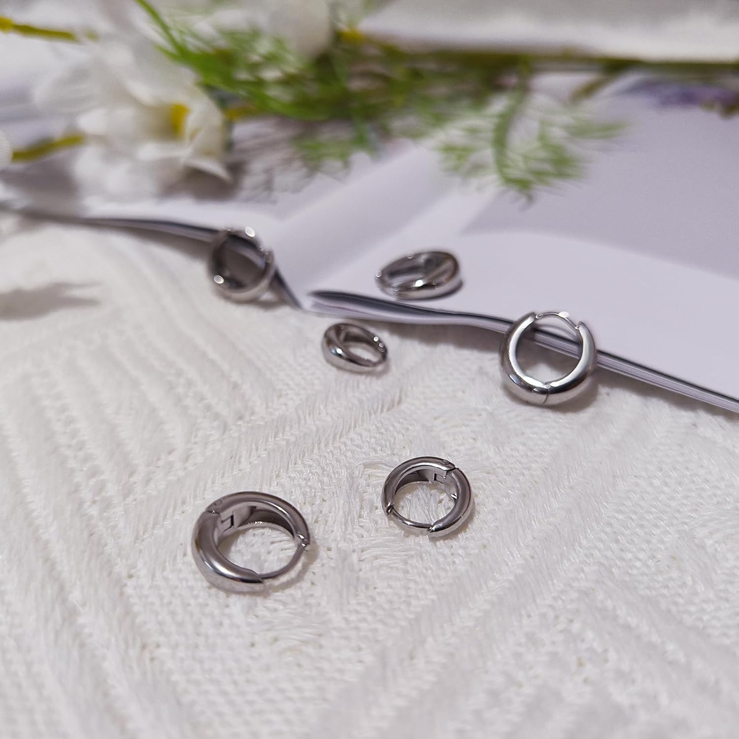 Small Hoop Earrings for Women, Lightweight 18K Gold Plated Huggie Hoop Earrings Dainty Hypoallergenic Earring Set Cute Earrings Pack for Women Trendy Jewelry Gifts - Image 5